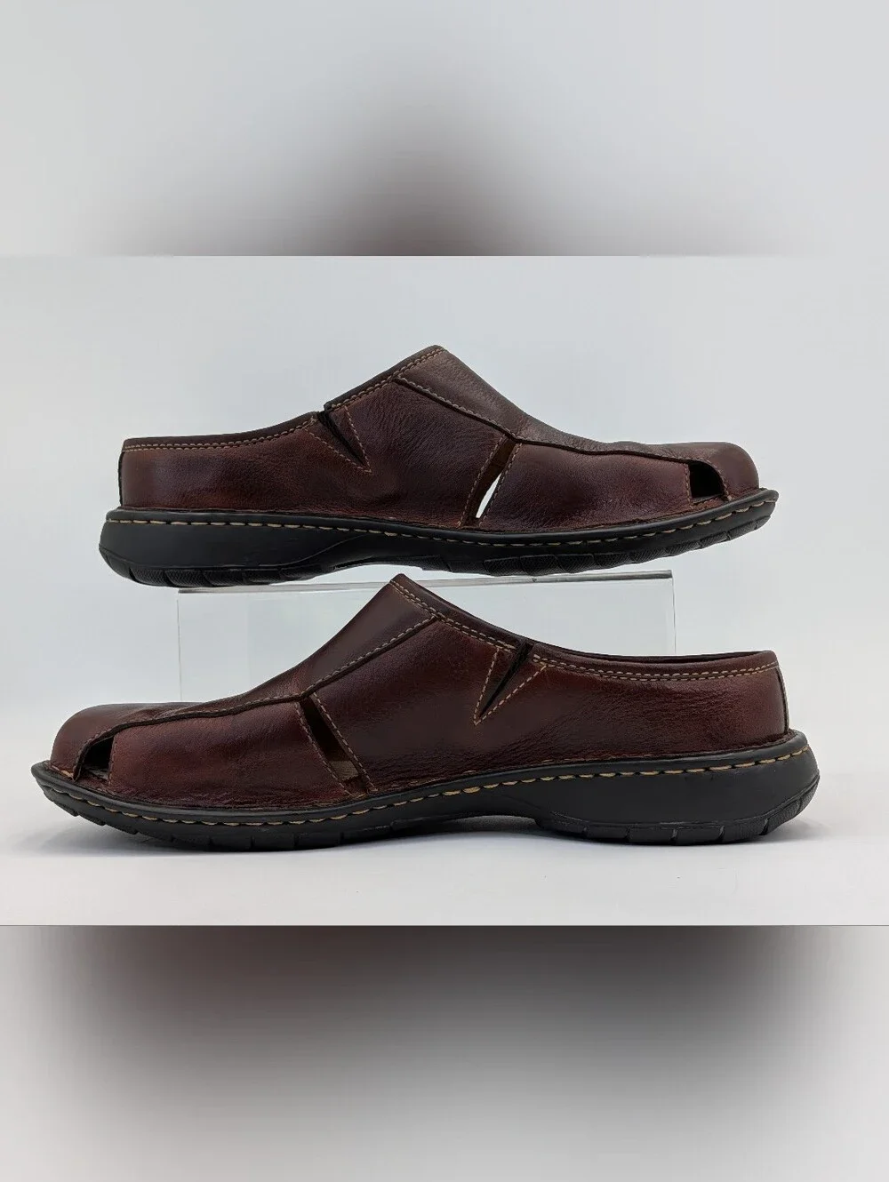 Born Size 10.5 Men's Brown Genuine Handmade Leather Loafer Sandals